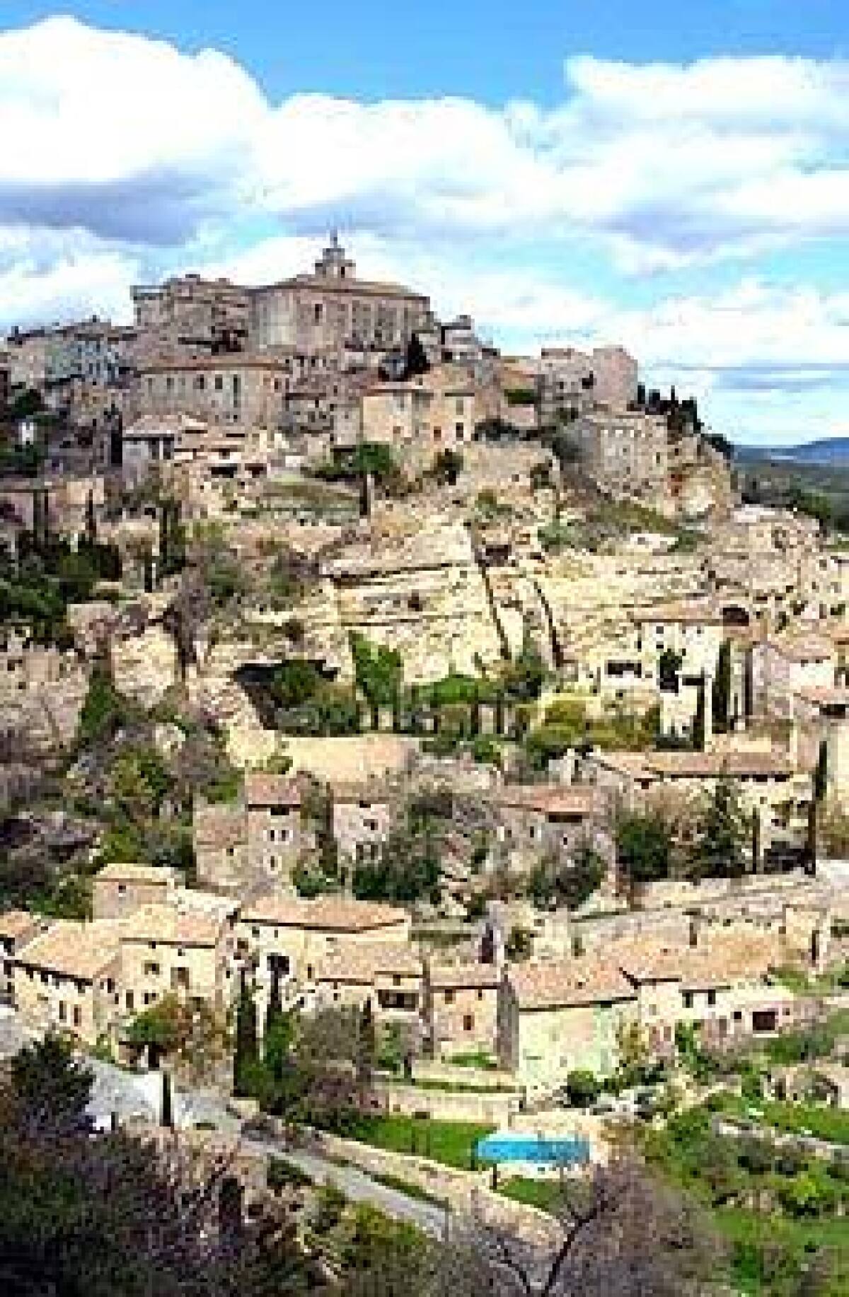 The French village of Gordes is about four miles from the Maison Gouin shop-restaurant.