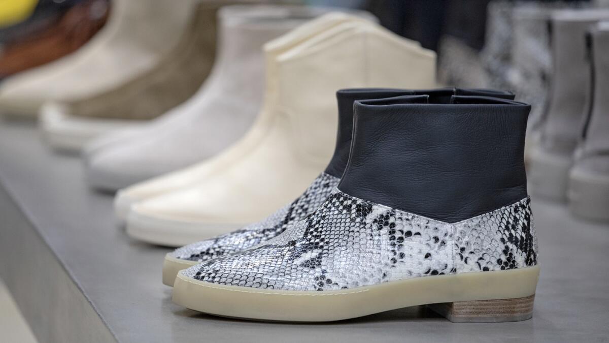 A lineup of boots from cult L.A. label Fear of God.