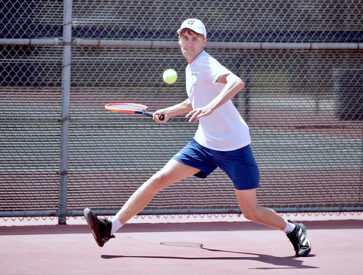 Lorenzo Brunkow swept his four singles sets in Palisades' 20 to 9.5 victory.