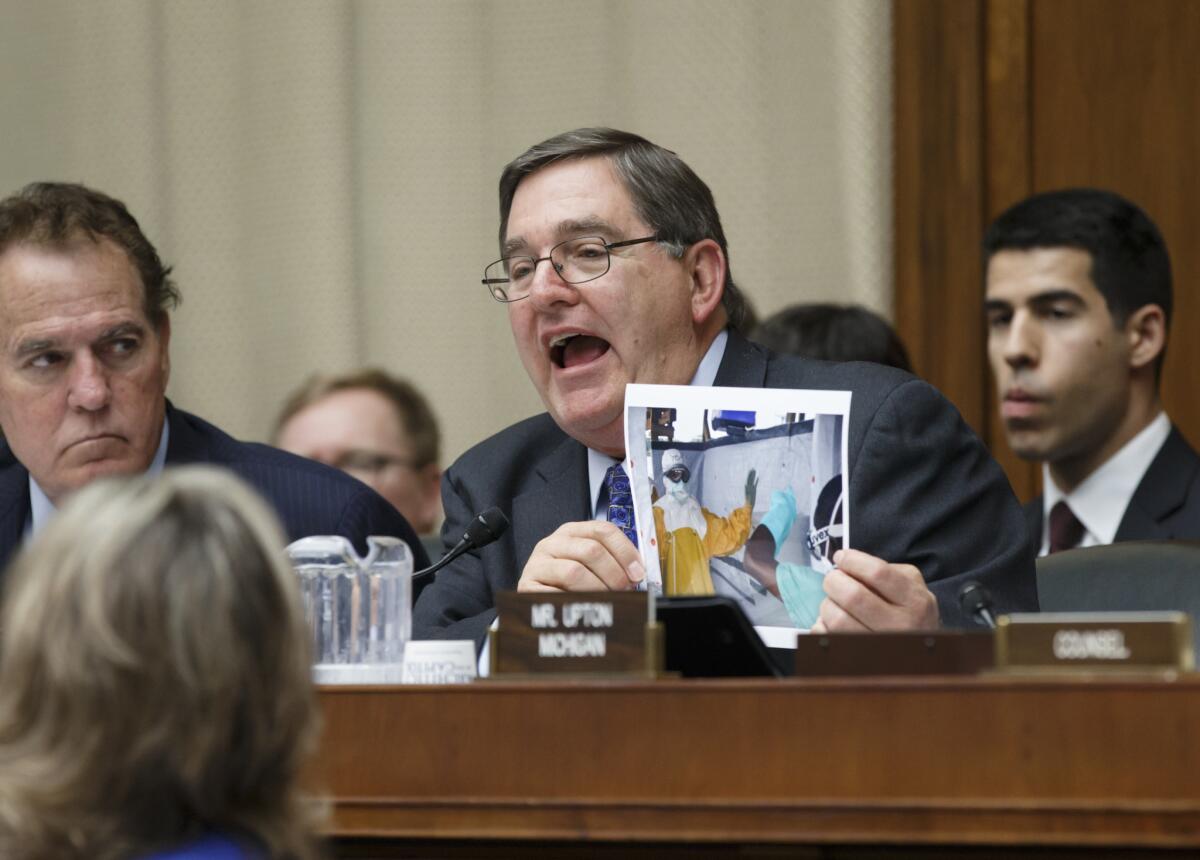 Rep. Michael C. Burgess (R-Texas) judiciously seeks information Thursday during a House hearing on Ebola.