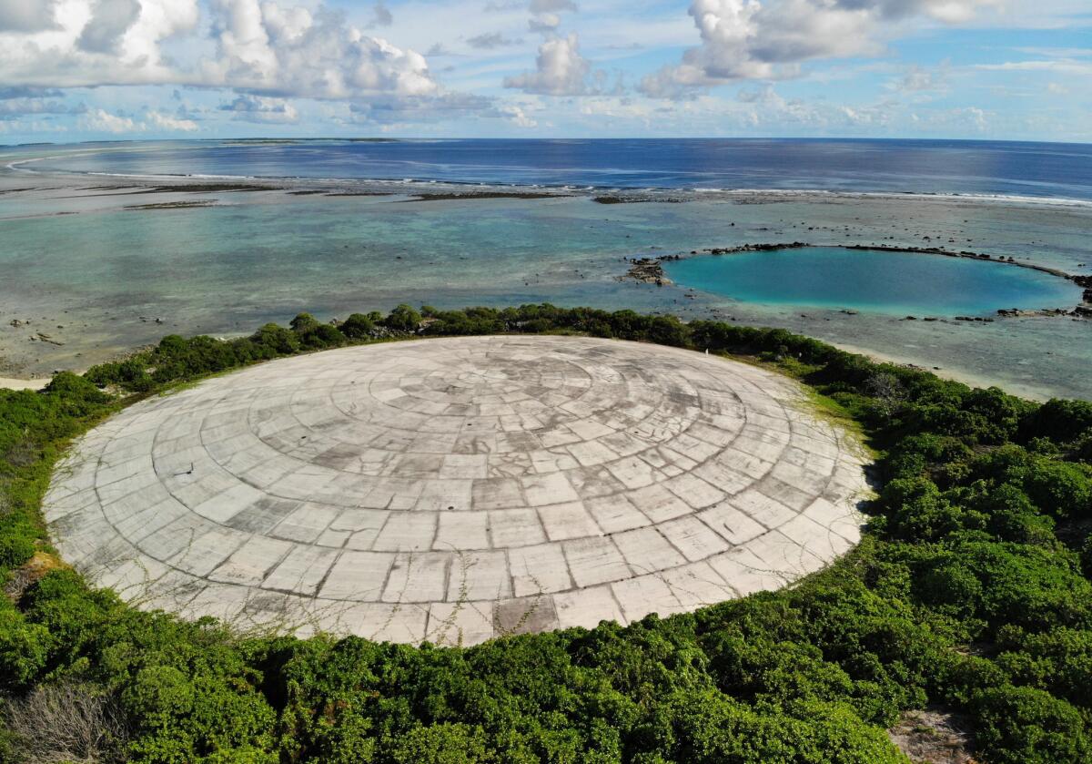 The Department of Energy has disclosed radioactive shellfish in a lagoon near Runit Dome, where the U.S. entombed waste from U.S. nuclear testing.
