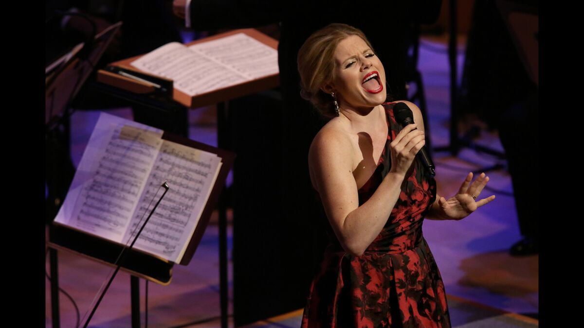 Megan Hilty performing at the Los Angeles Philharmonic's opening night gala a few years ago.