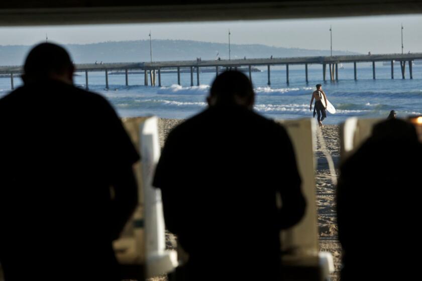 People cast their votes at the Los Angeles County Fire Department Lifeguard Operations in Venice on Nov. 5, 2016.