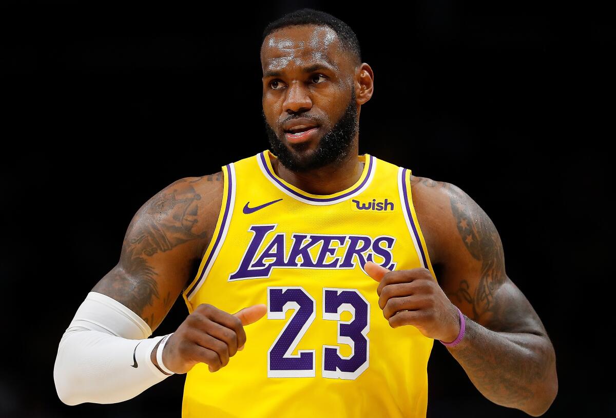 Lakers star LeBron James will miss his first game of the season Sunday against the Denver Nuggets.