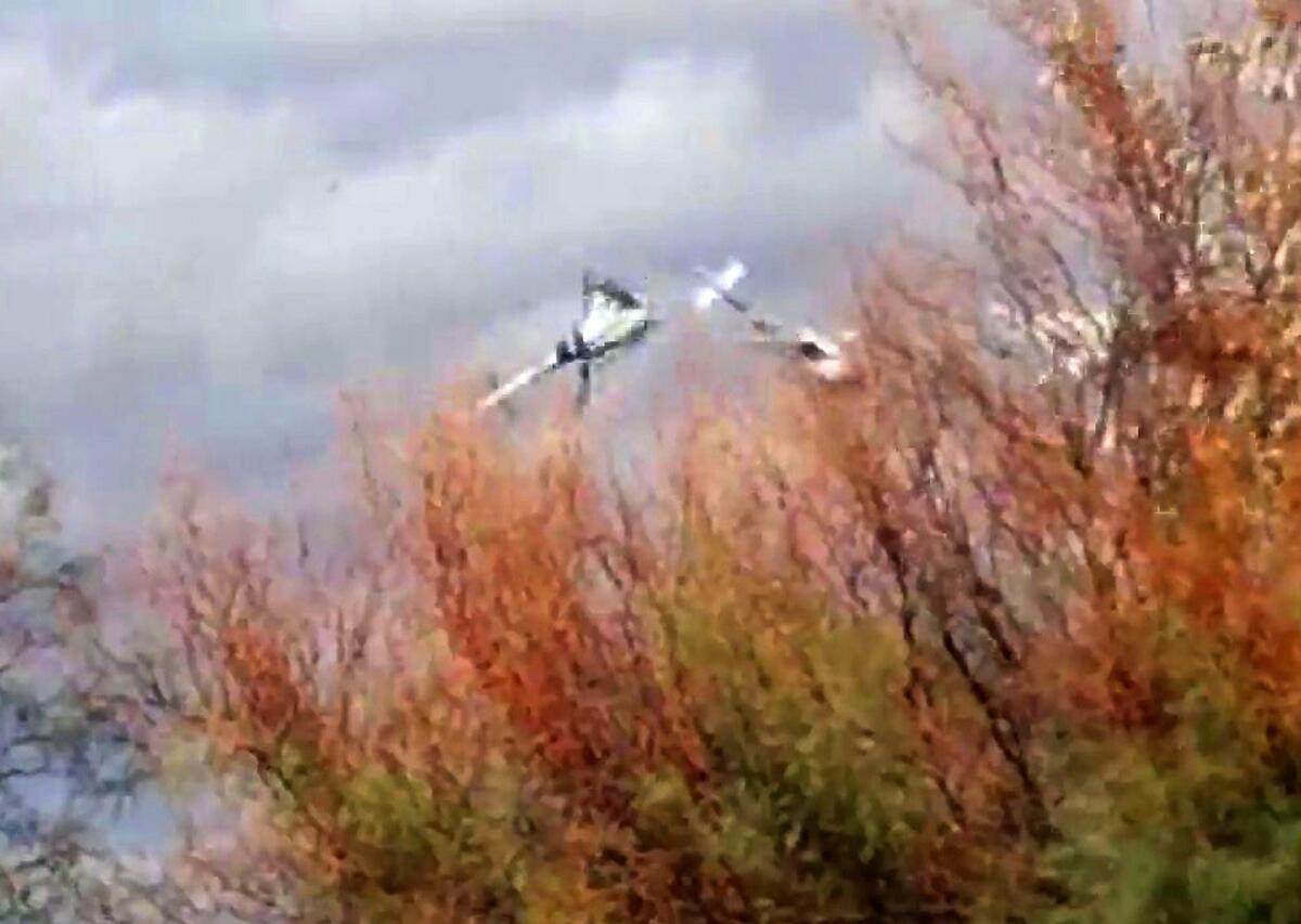 Video footage from March 9 appears to show two helicopters that collided in mid-air near Villa Castelli, in the Argentine province of La Rioja.