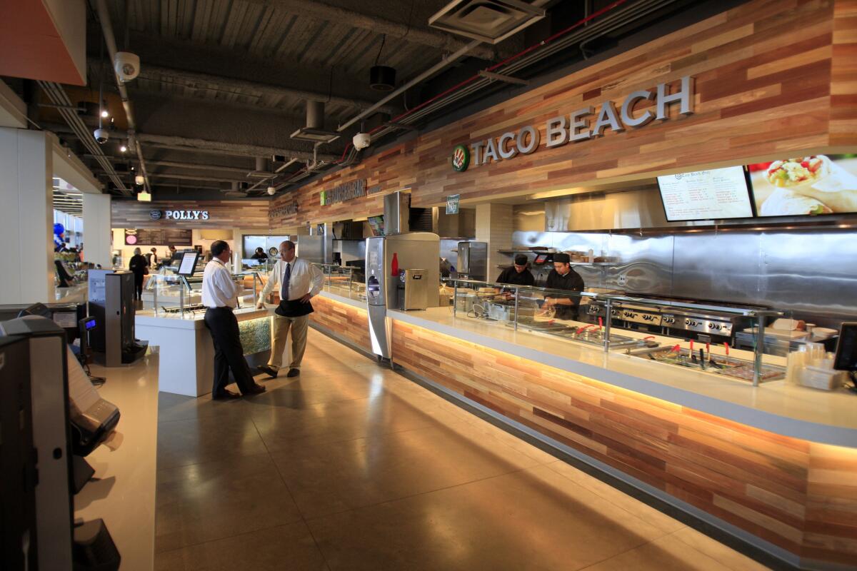 Restaurants and markets in the newer section of Long Beach Airport.