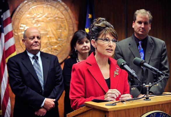 As governor, Palin addresses a news conference in early August.