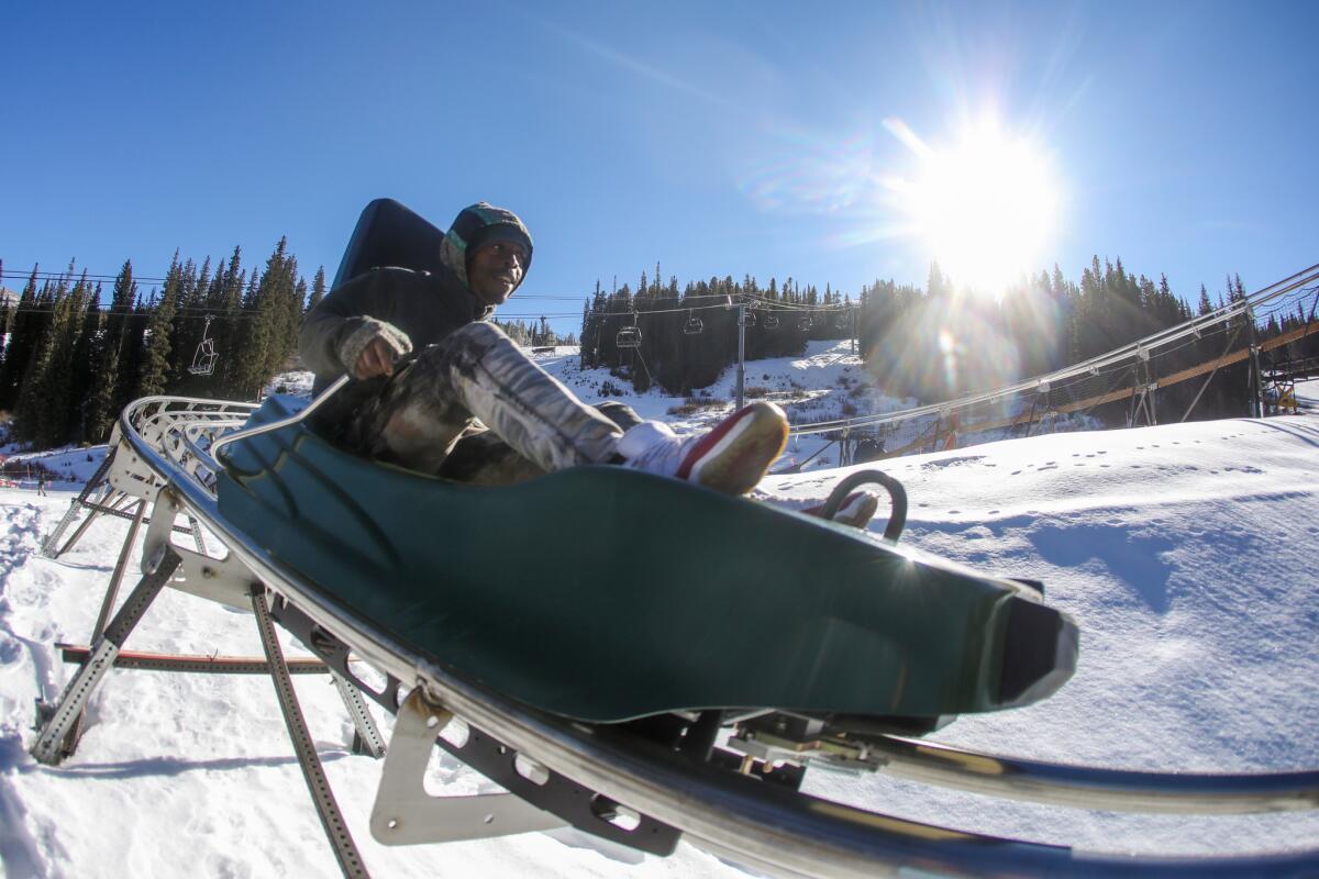 Gravity-powered mountain coaster at Copper Mountain Ski Resort.