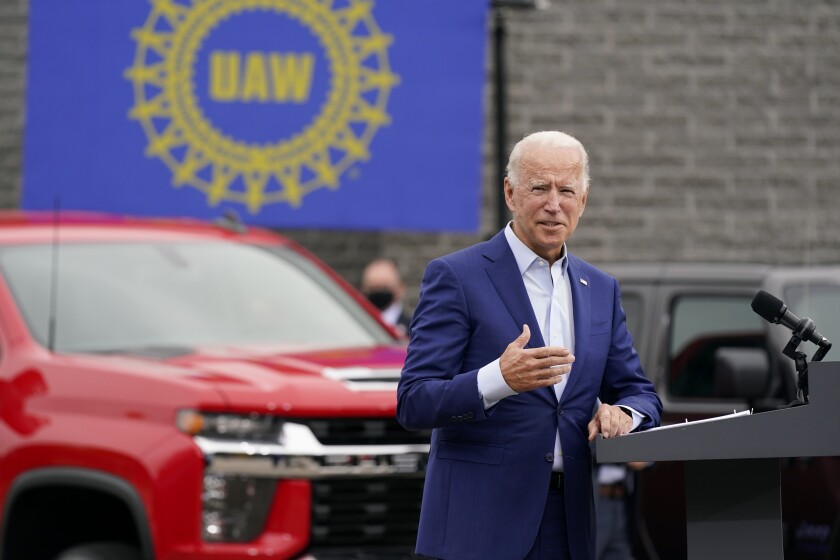 Joe Biden at UAW meeting