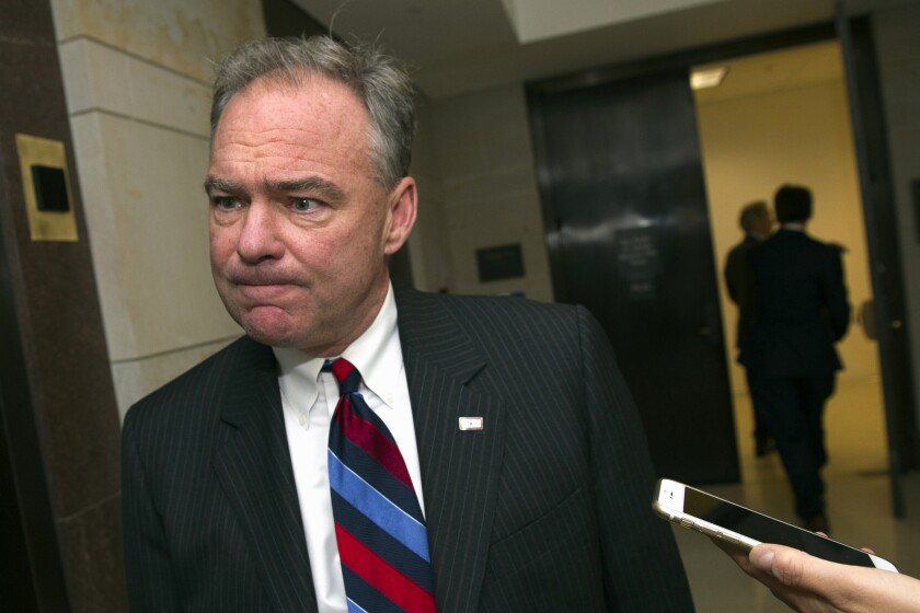 Democratic Sen. Tim Kaine of Virginia said the Iran nuclear deal is "far preferable to any other alternative, including war."