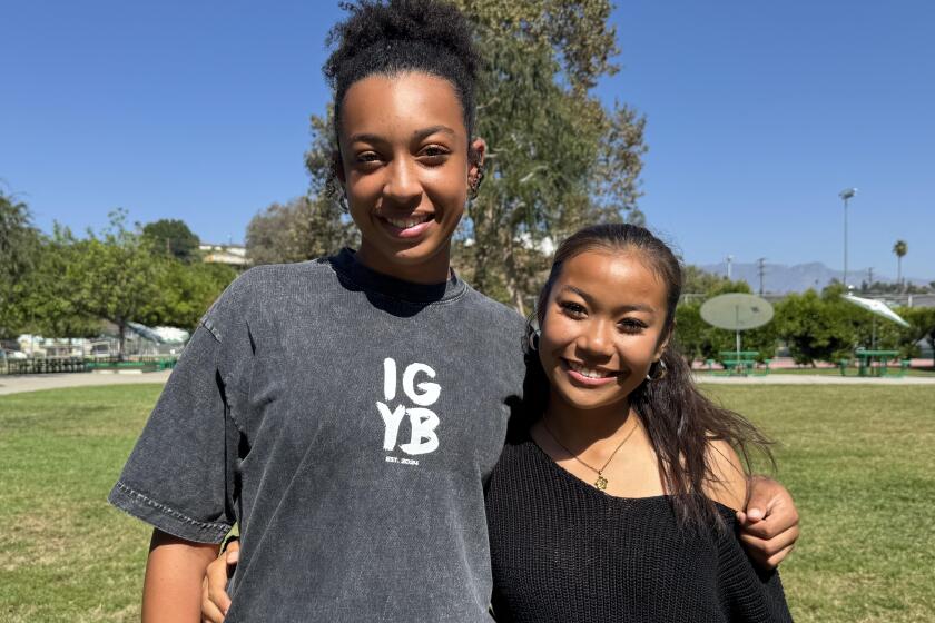 The Eagle Rock duo of Nyla Moore (left) an Kyla Siao are fl