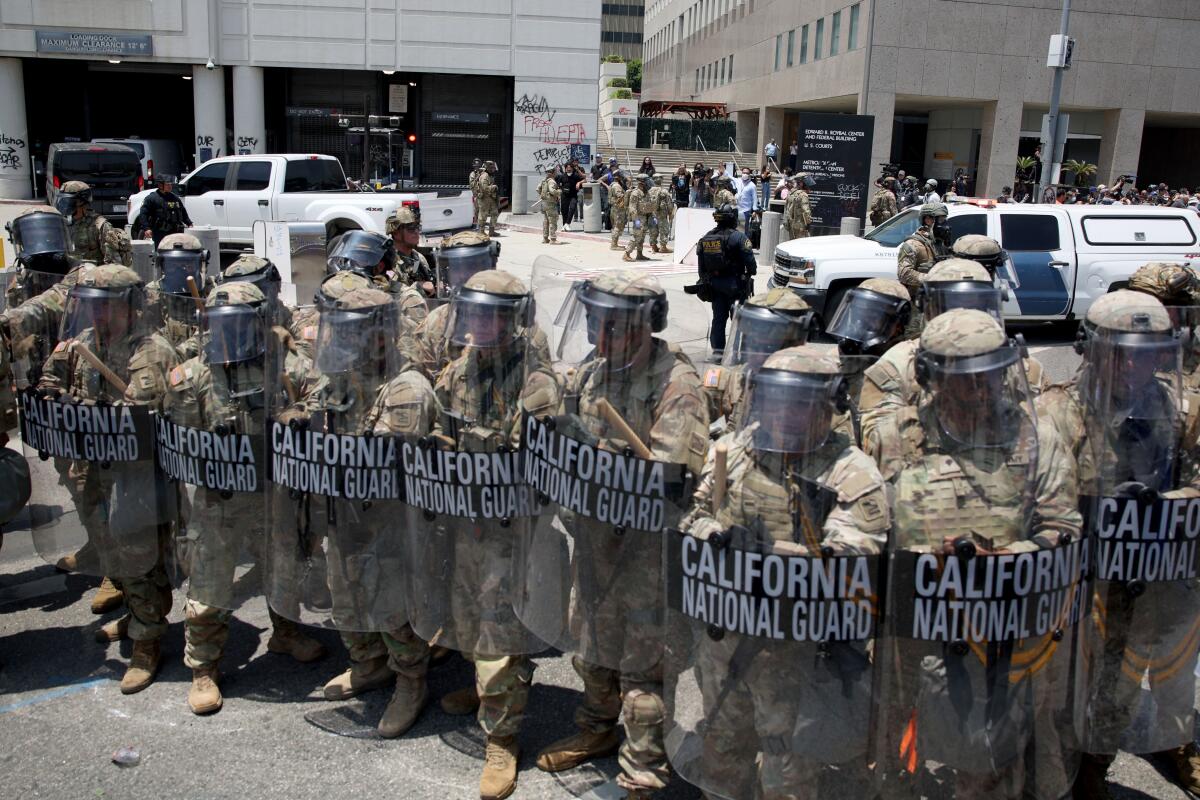 National Guard troops secure the Metropolitan Detention Center
