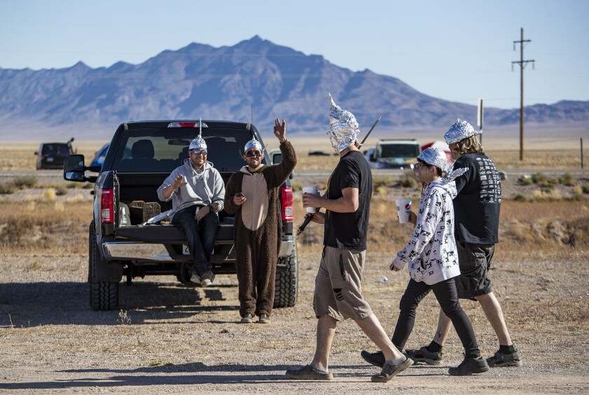 Ufo Fans Stop Just Short Of Area 51 Los Angeles Times Ufo Fans Stop Just Short Of Area 51 Los Angeles Times