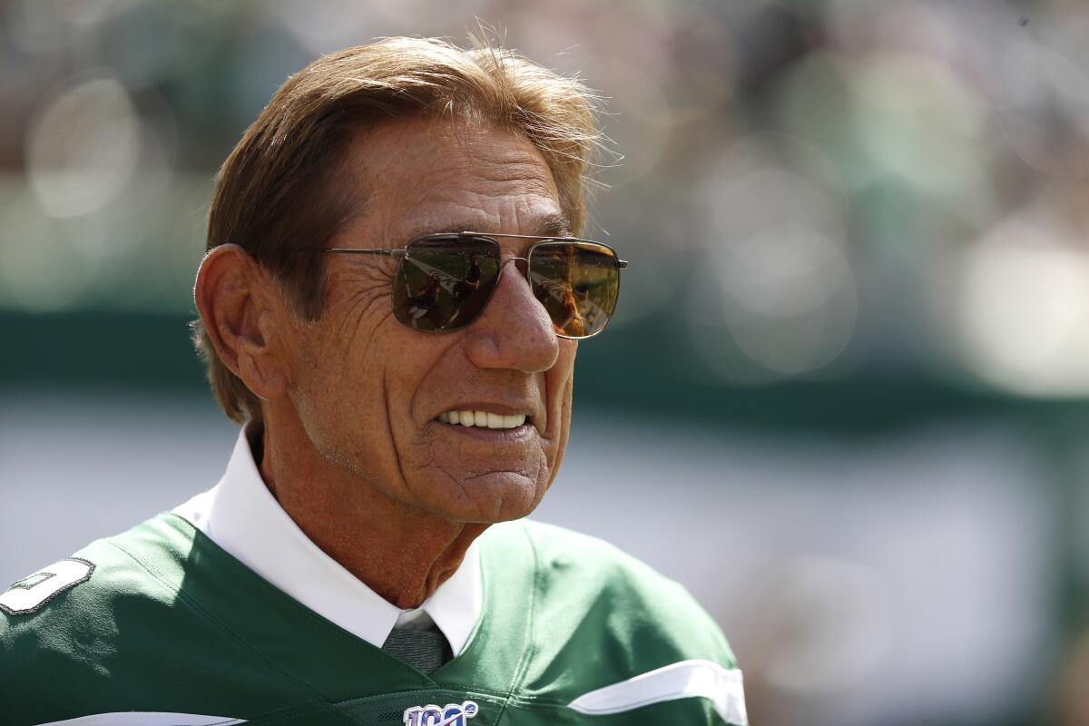 Joe Namath can relate to what Tom Brady will be going through when the long-time Patriots quarterback joins the Buccaneers. 
