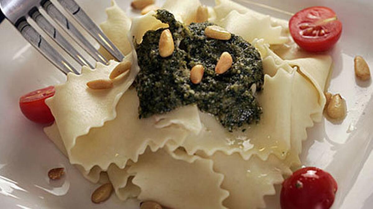 SIMPLE: Pappardelle is good with a pesto sauce that kids can make in a blender.