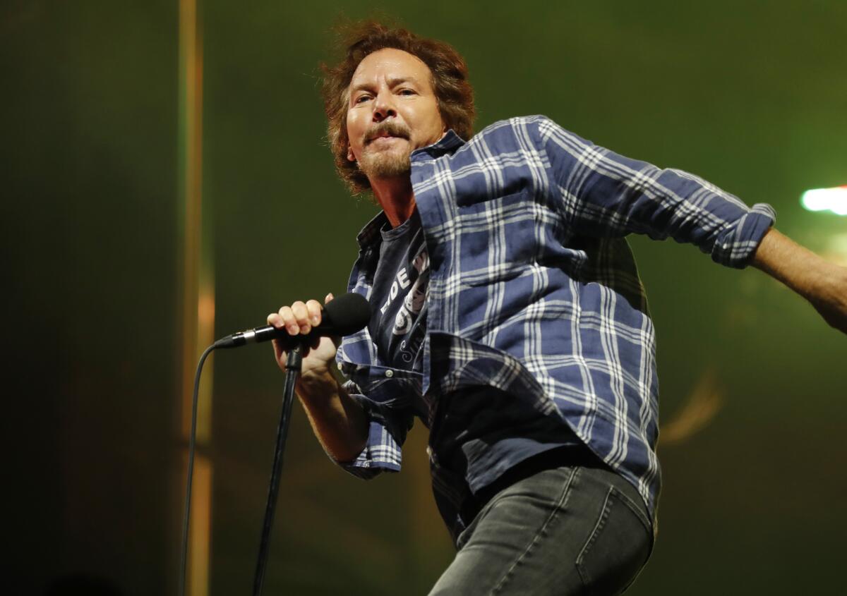 Eddie Vedder of the rock band Pearl Jam at the 2021 Ohana Festival in Dana Point.  
