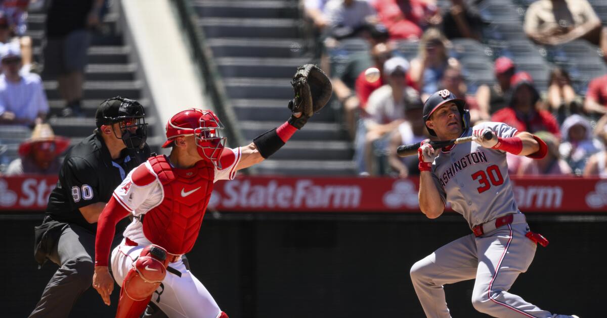 Angels miss chance to move above .500, losing to Nationals Angels miss chance to move above .500, losing to Nationals