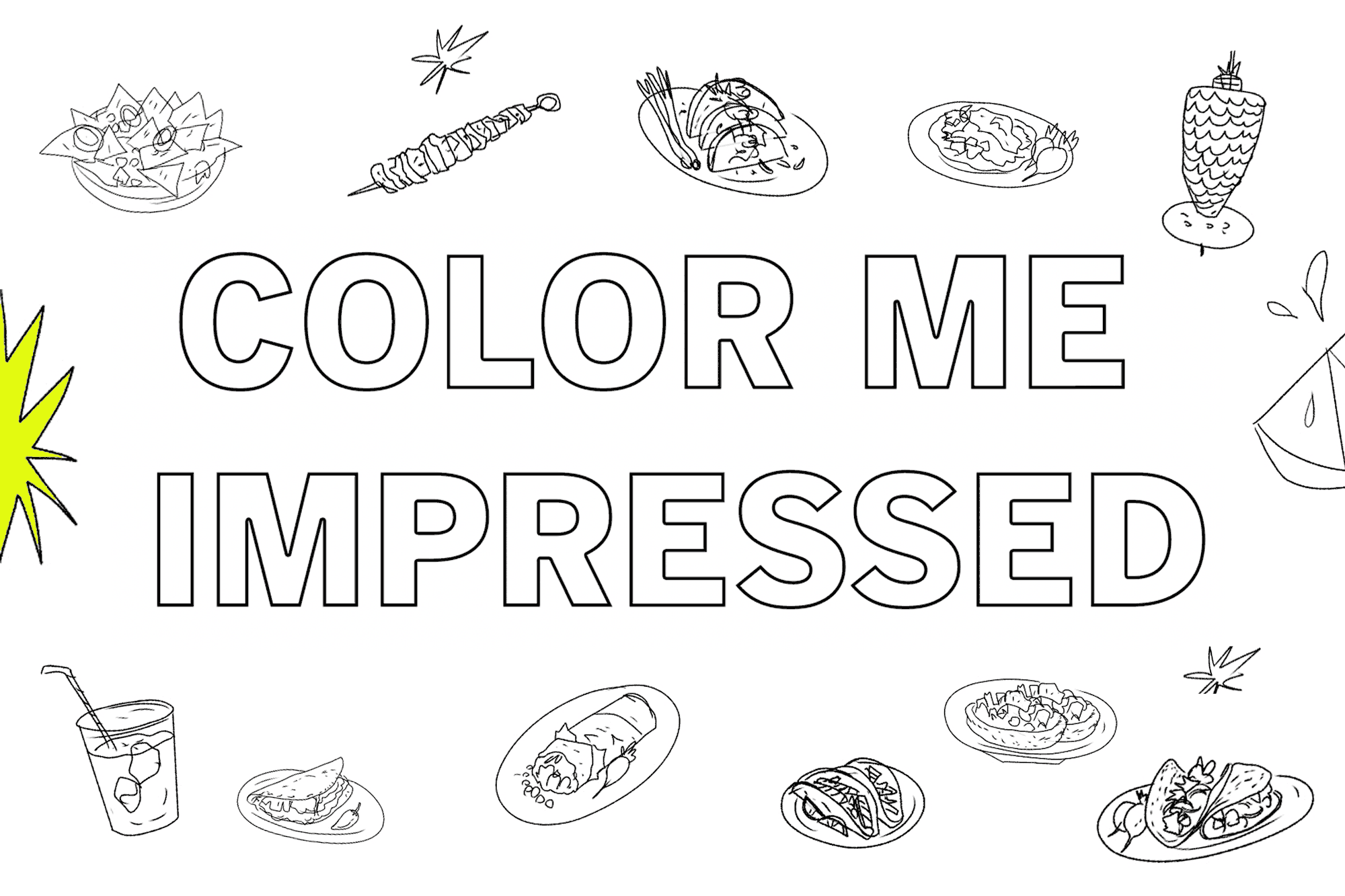 These are some of our favorite illustrations we've printed in the L.A. Times Food section. Download and print them out. Add some color, have some fun. Take care of yourselves and each other.