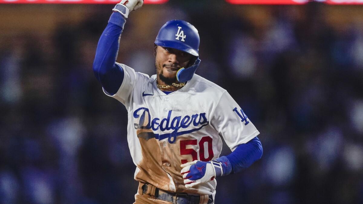 Mookie Betts hits longest homer as a Dodger in rout over A's - Los Angeles  Times