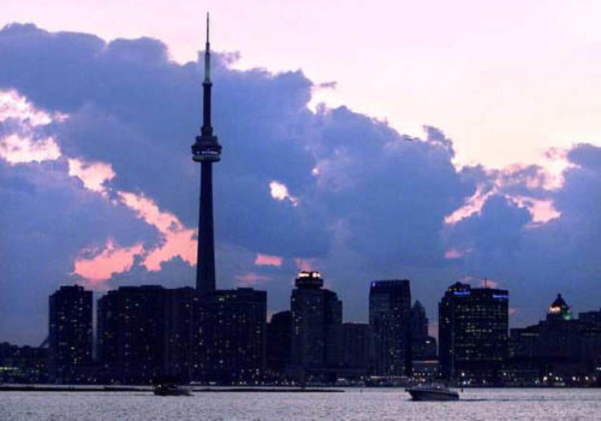 The CN Tower in Toronto, Ontario, stands at 1,815 feet tall.
