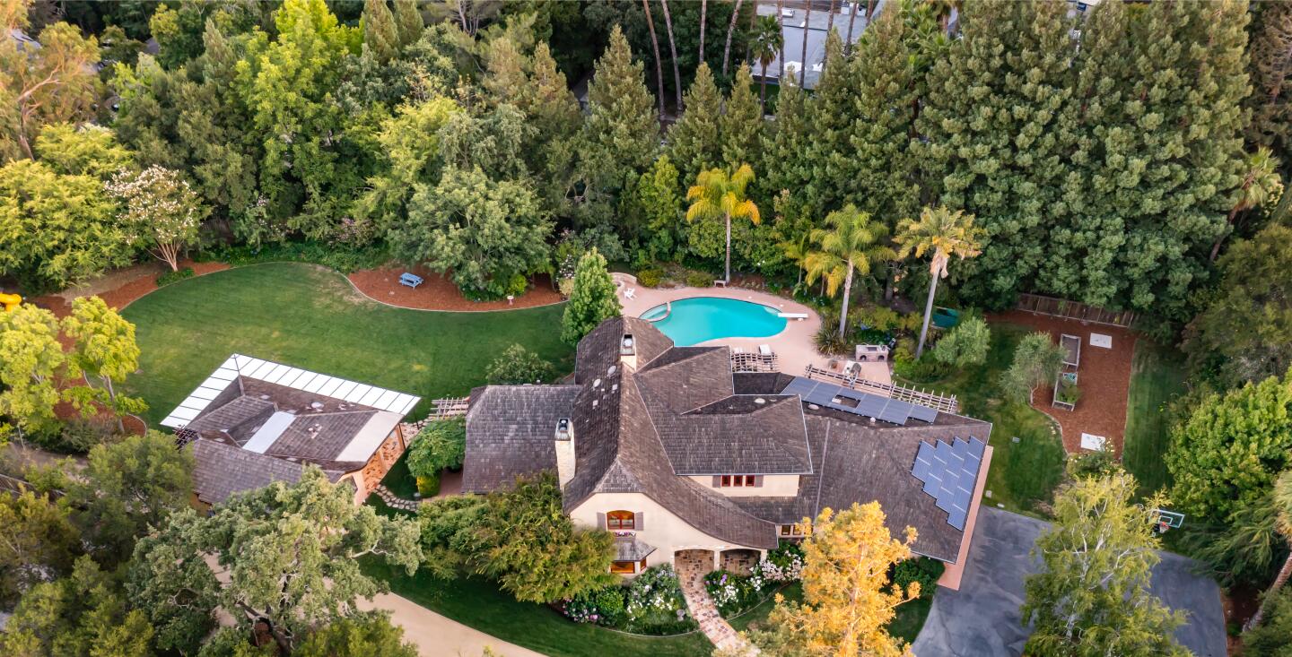 Aerial view of the home.