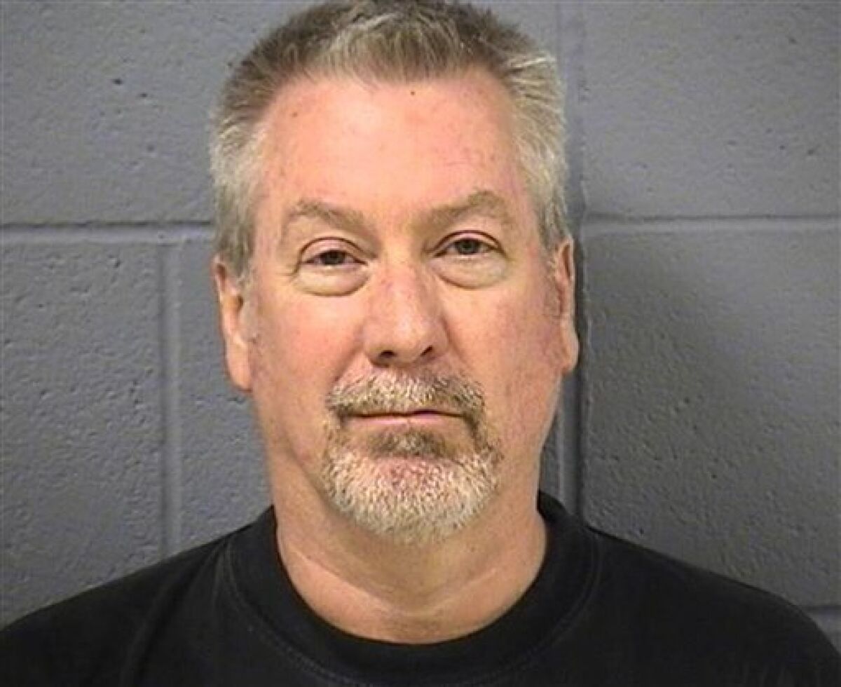 FILE - This May 7, 2009 file photo provided by the Will County, Ill., Sheriff's office shows former Bolingbrook, Ill., police officer Drew Peterson. Peterson is charged with first-degree murder in the 2004 drowning death of his former wife Kathleen Savio. He has pleaded not guilty. (AP Photo/Will County Sheriff's Office, File)
