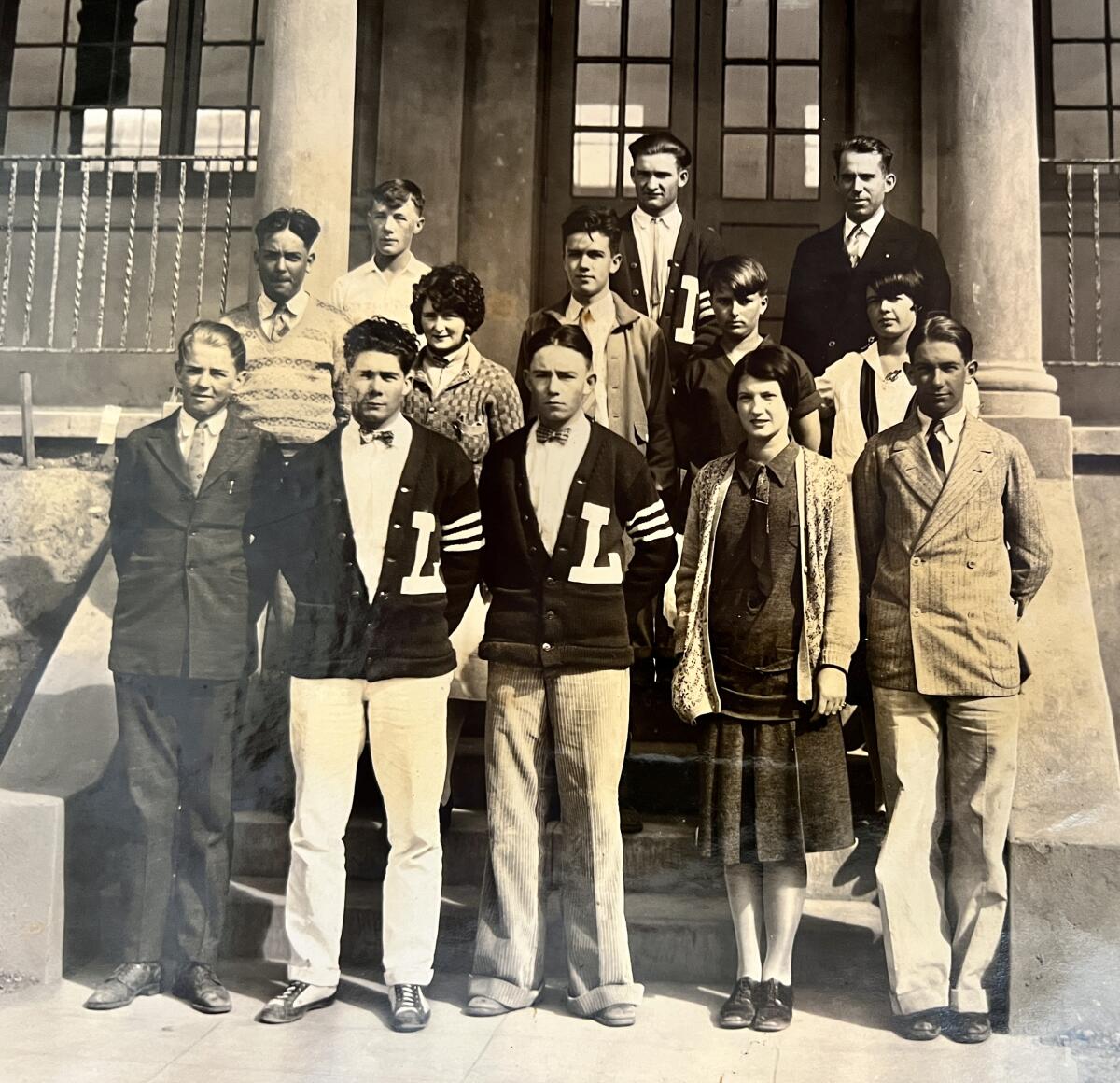 La Jolla High School's student body officers are pictured in 1926 with Principal Buel Enyeart in the back to the right.