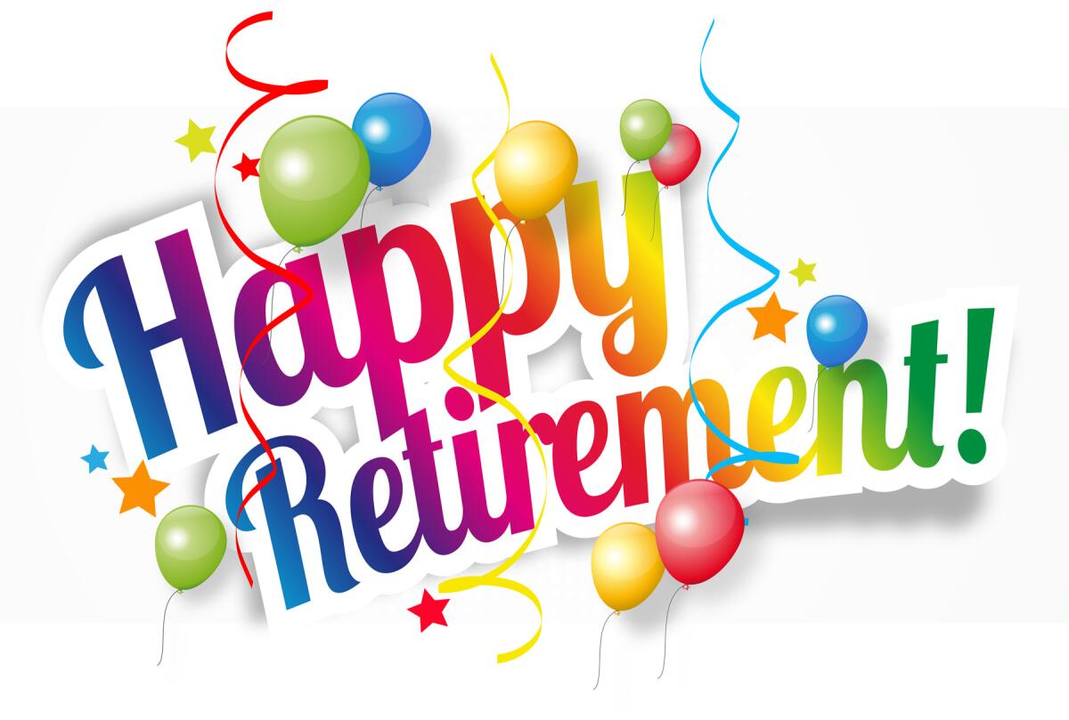Happy Retirement message, colorful balloons and streamers