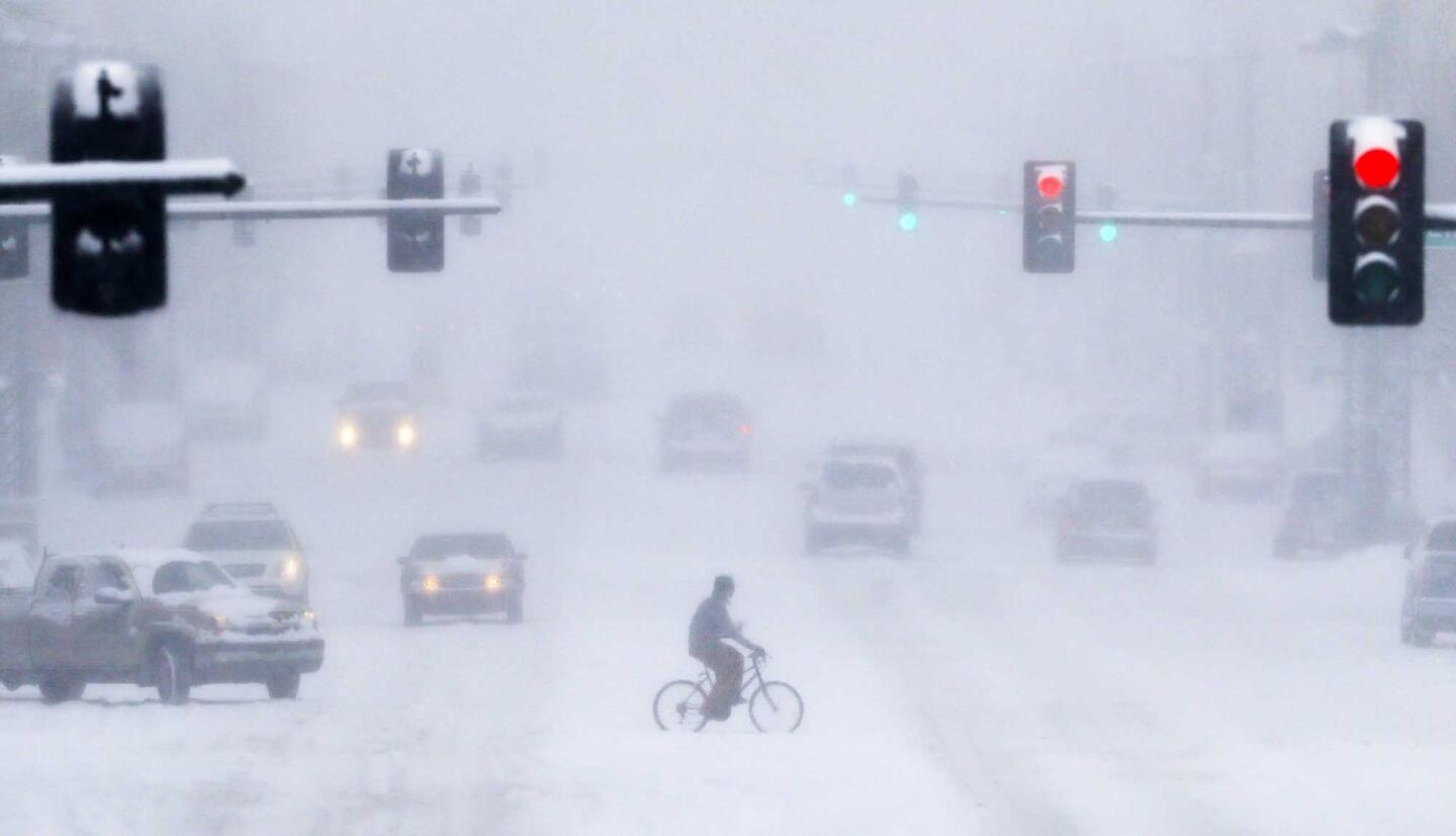 Snowstorm biking