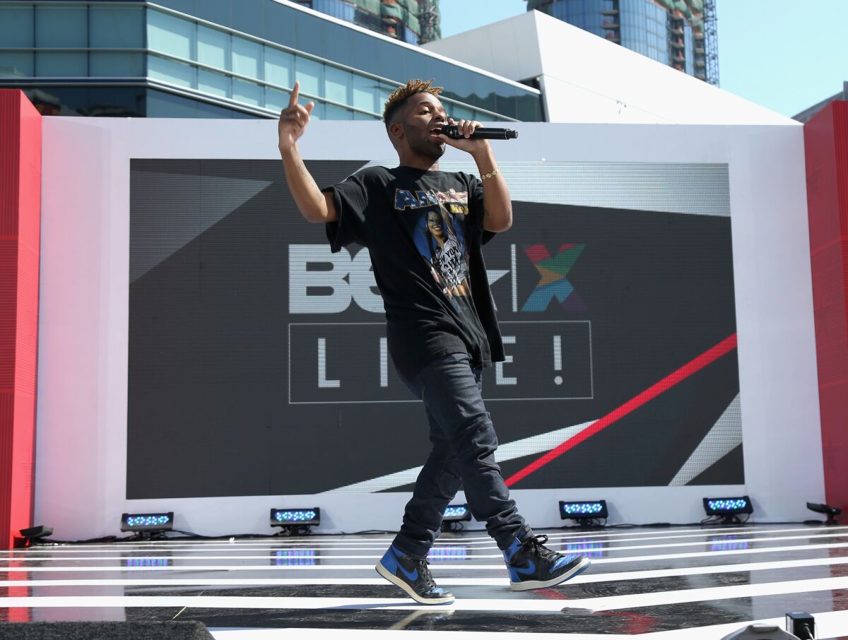 LOS ANGELES, CA - JUNE 22: Recording artist MadeinTYO performs onstage at day one of BETX Live!, presented by Denny's, during the 2017 BET Experience on June 22, 2017 in Los Angeles, California. (Photo by Bennett Raglin/Getty Images for BET)