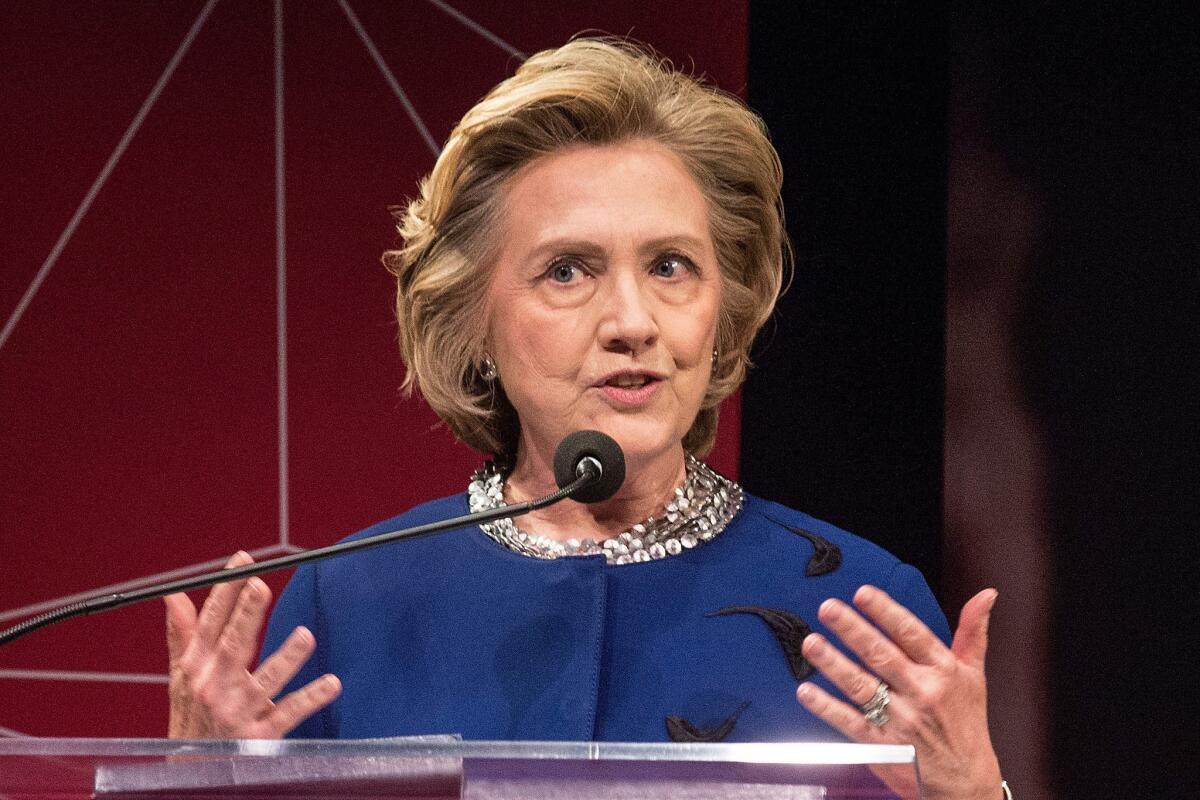 "Too many young women are harder on themselves than circumstances warrant," said former Secretary of State Hillary Rodham Clinton on Thursday night.