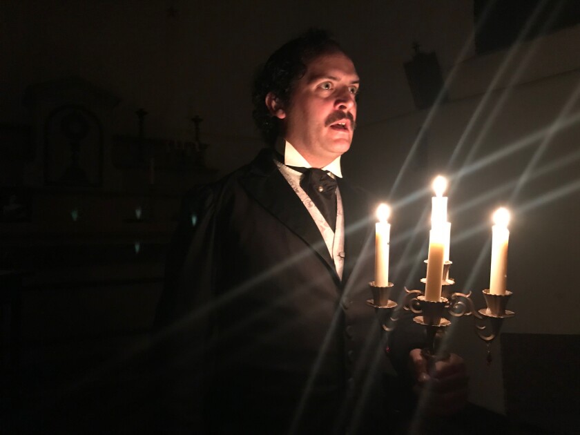 A photo of Rhett Travis Wilson as Edgar Allen Poe