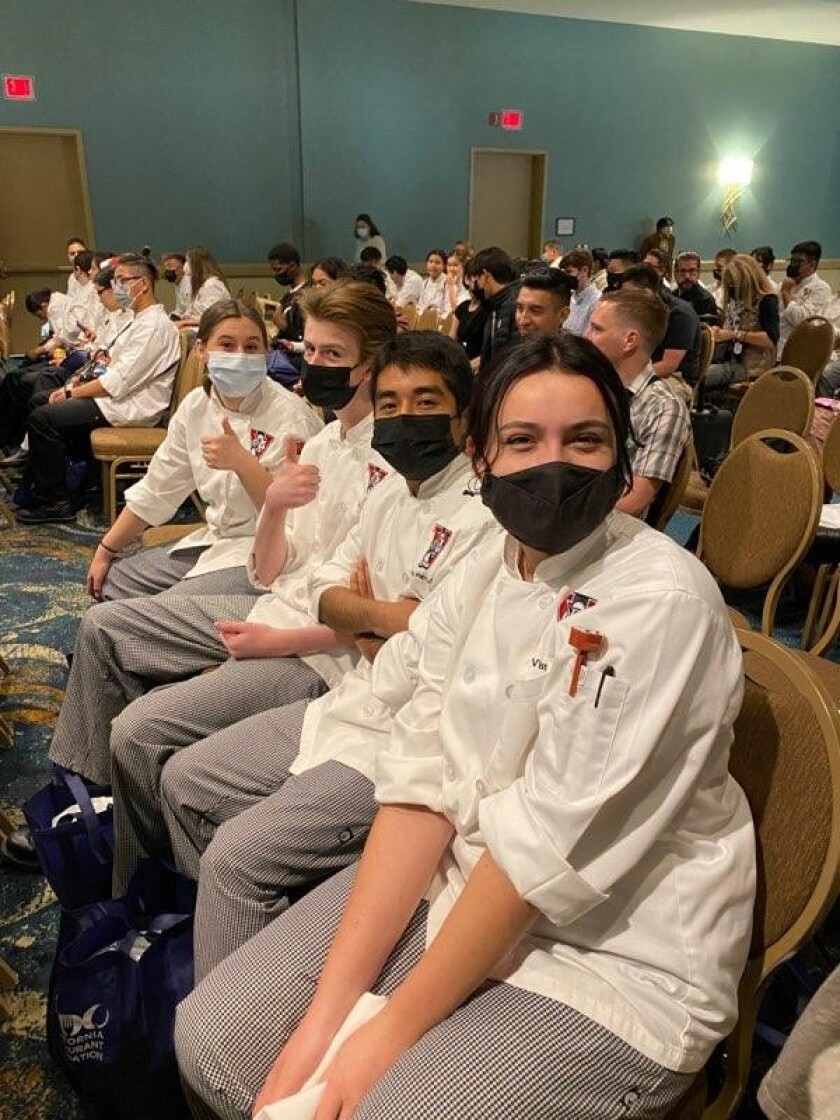 Four Vista High students  won culinary college scholarships at the California Restaurant Foundation’s 2022 ProStart Cup.