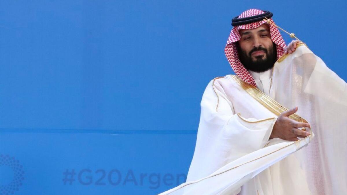 Saudi Arabia's Crown Prince Mohammed bin Salman at the Group of 20 summit in Argentina last year.