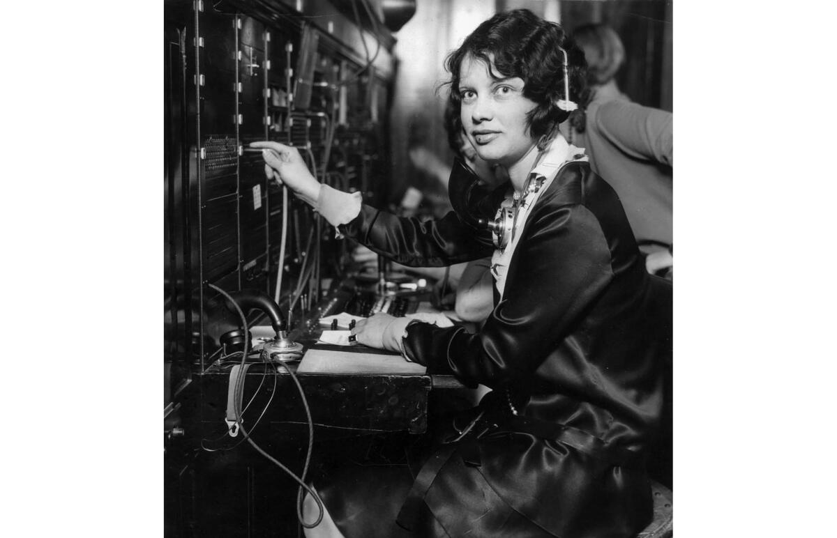 March 14, 1928: Telephone operator Louise Gipe at Santa Paula warned area residents of the failure of the dam. This photo was published in the March 15, 1928, Los Angeles Times.