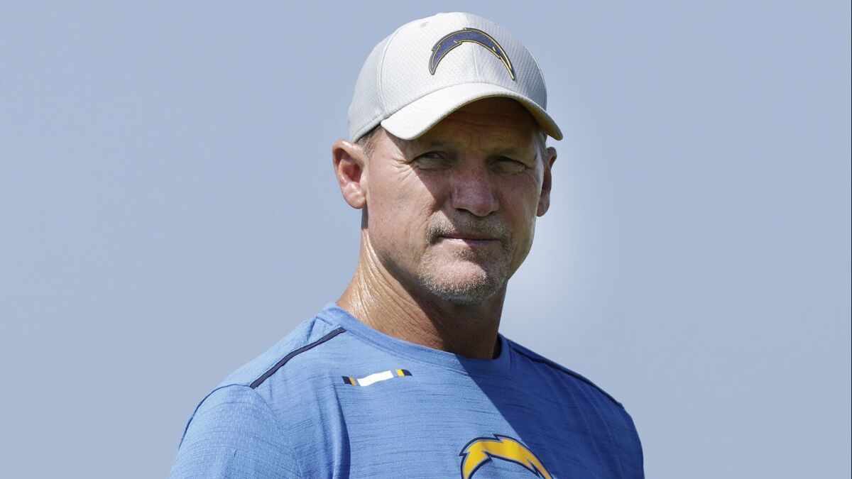 Chargers offensive coordinator Ken Whisenhunt during training camp in Costa Mesa.