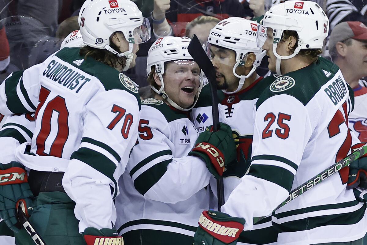 Boldy's goal with 1.3 left in OT lifts Wild over Devils - The San Diego  Union-Tribune