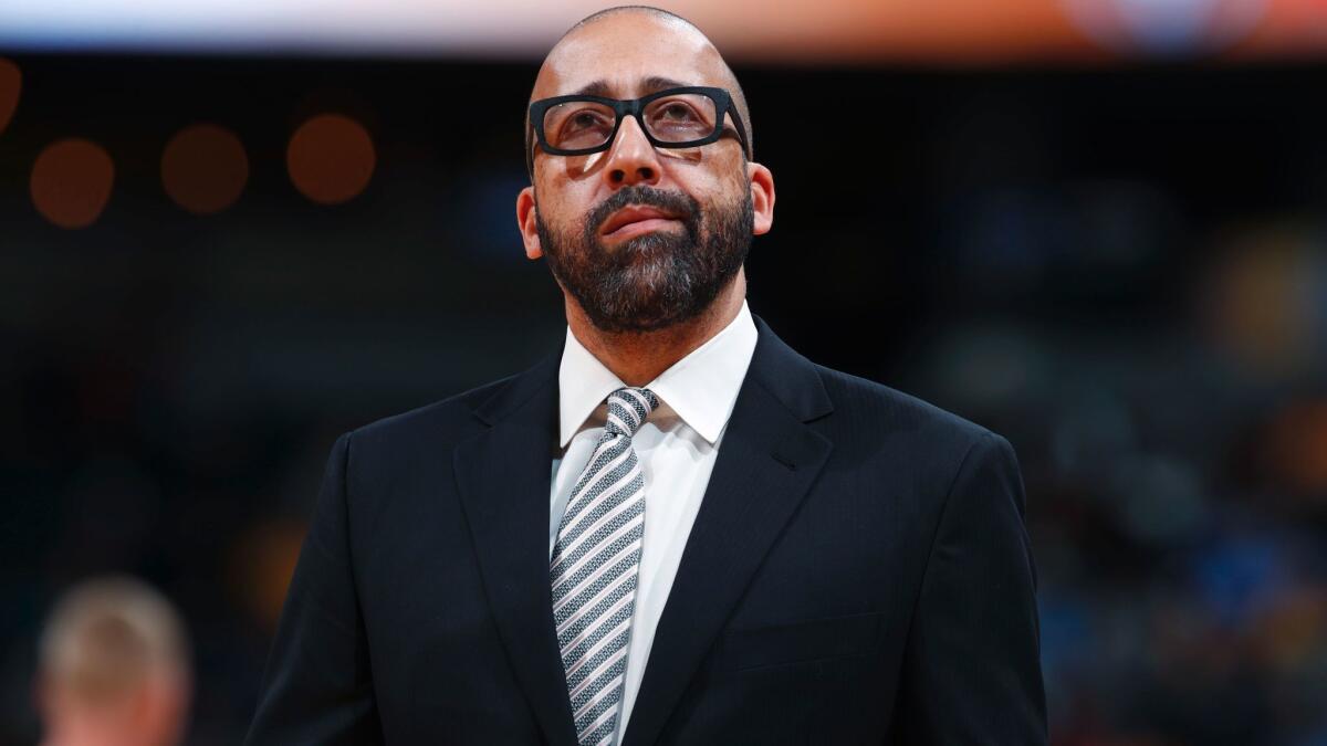 David Fizdale coaches the Memphis Grizzlies in a game against the Denver Nuggets on Nov. 24.