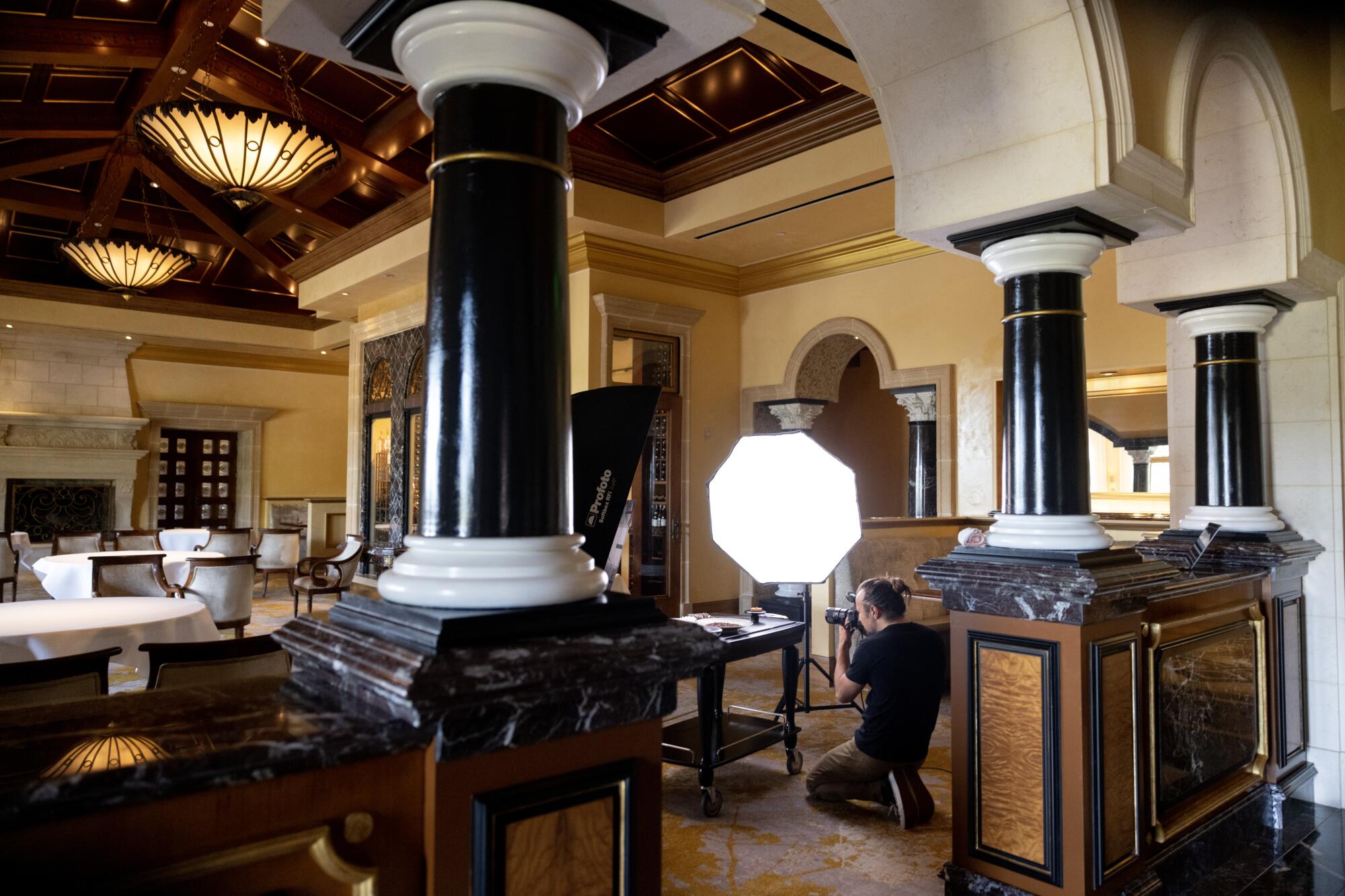 Eric Wolfinger photographs food at Addison restaurant in Carmel Valley on Feb. 10.