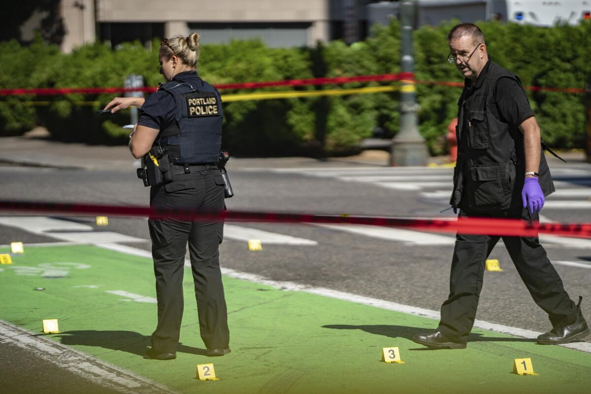 Police officers at crime scene