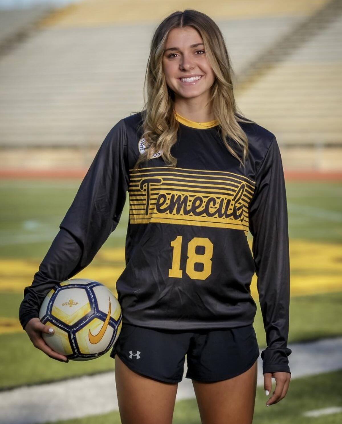 Kate Jacobsen of Temecula Valley was named state player of the year in girls' soccer by United Soccer.