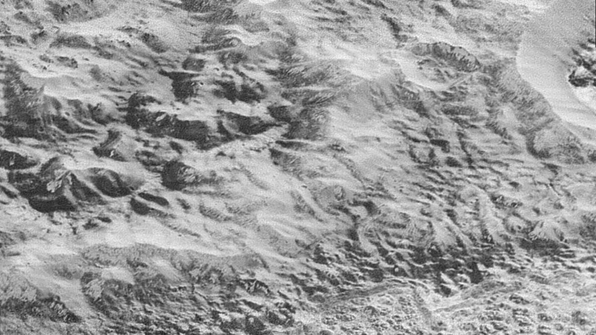 A high-resolution image of "Pluto's Badlands" was recently sent back to Earth from NASA's New Horizons spacecraft.