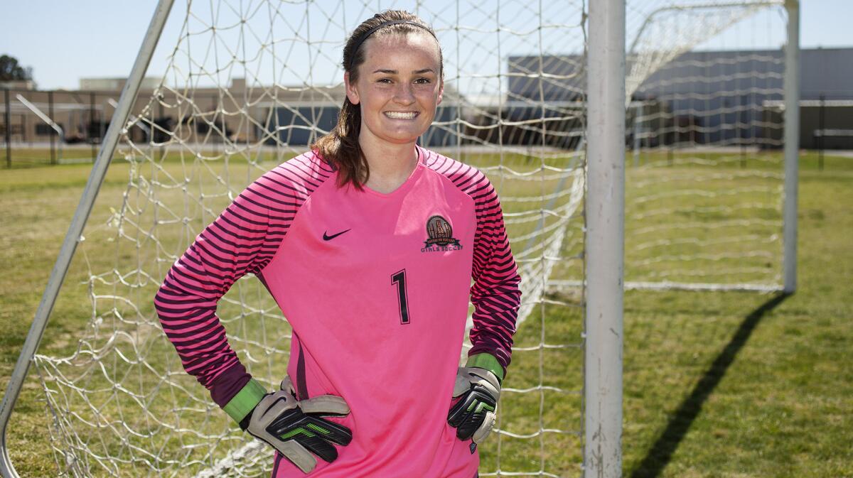 Huntington Beach High girls' soccer goalie Rachel Harris is the Daily Pilot Dream Team Player of the Year.