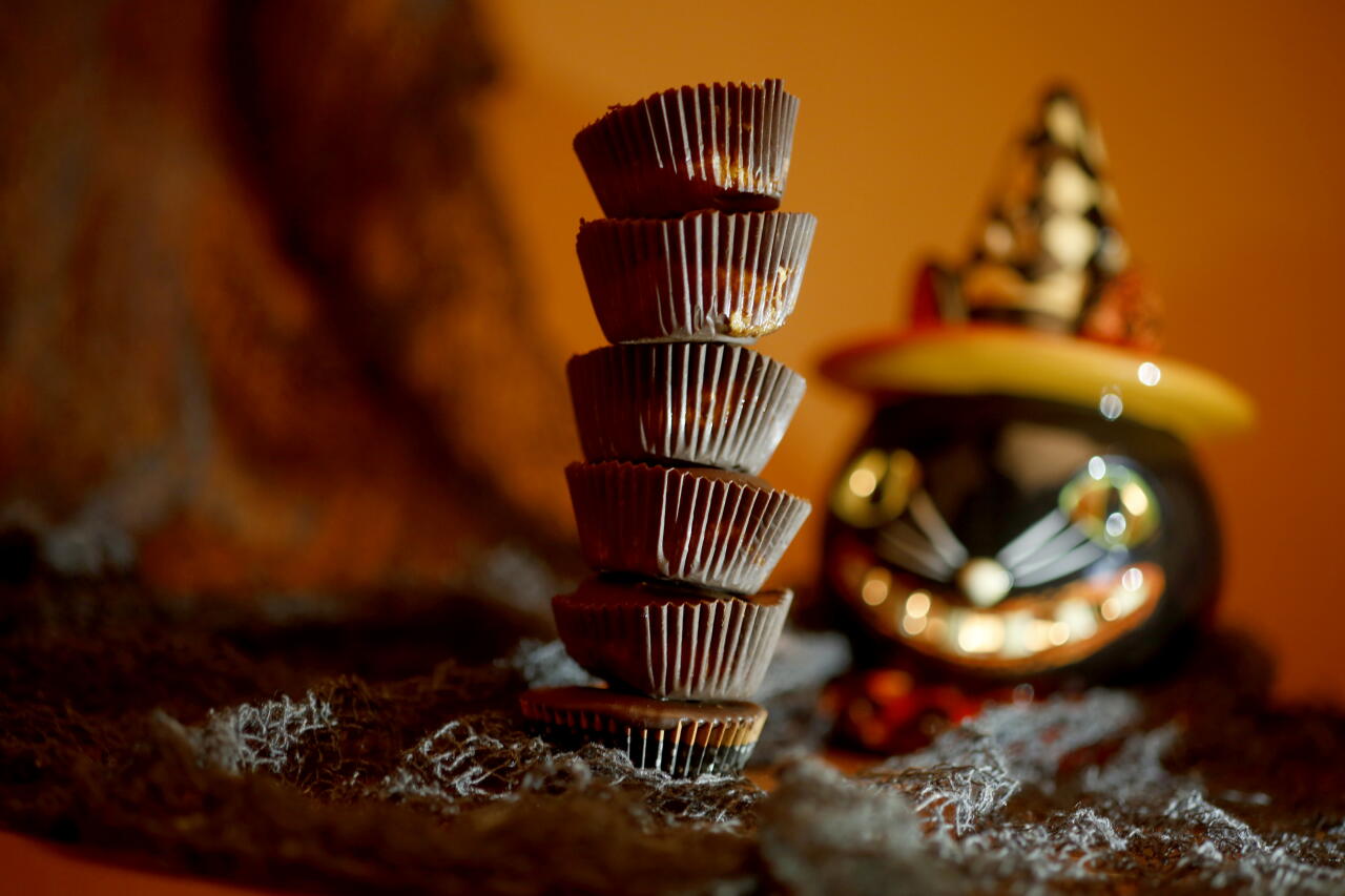 A stack of peanut butter cups.