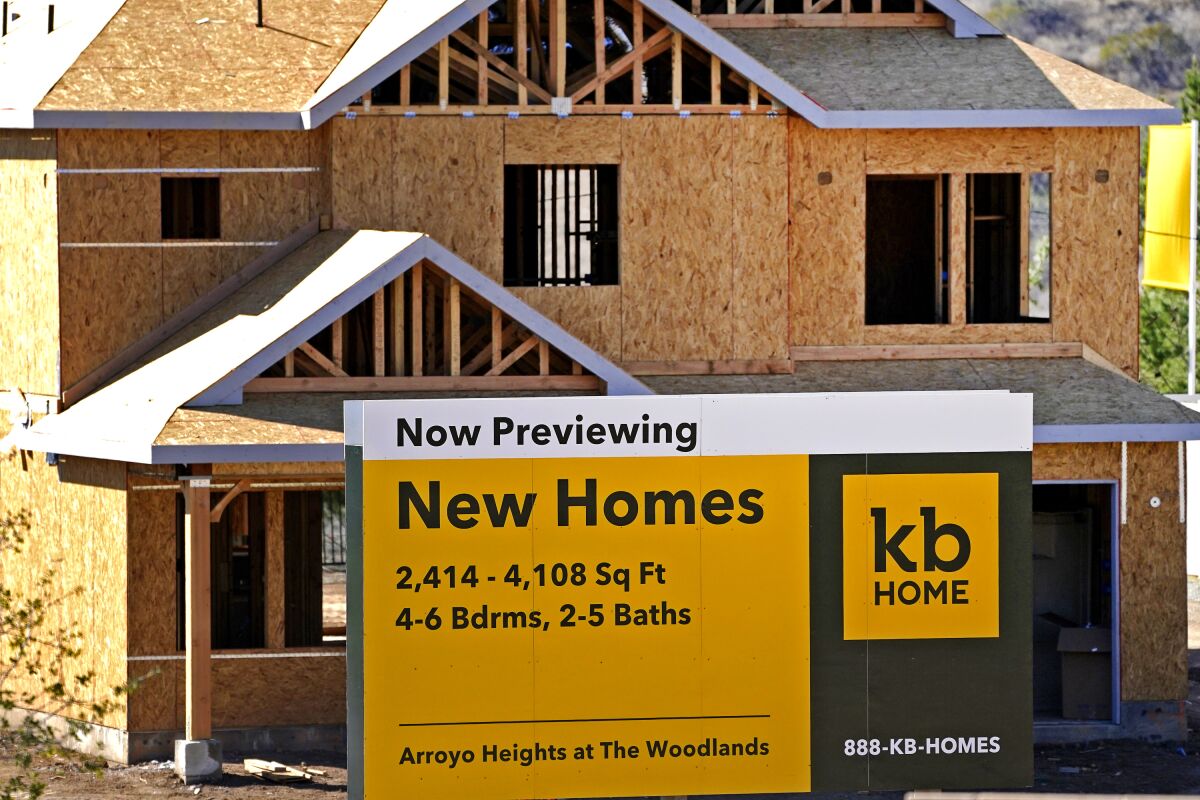 A new home developed by KB Home is viewed in Simi Valley, Calif.