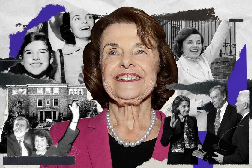 Photo collage of Dianne Feinstein and family