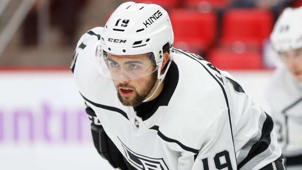 Kings center Alex Iafallo has gone from top-line left wing to third-line wing and off the power play unit as he adjusts to life in the NHL.
