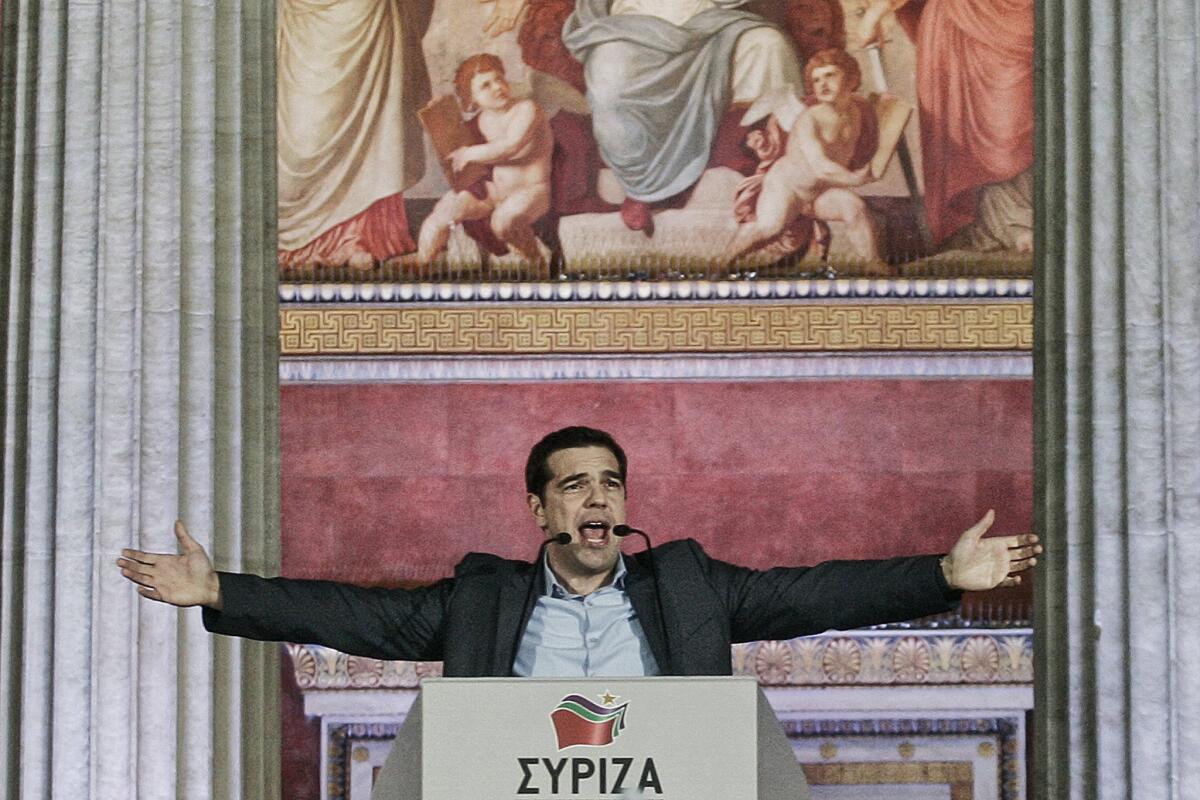 Alexis Tsipras, Greece's new prime minister from the left-wing Syriza party, has vowed to lessen austerity measures and negotiate terms of the country's bailout.