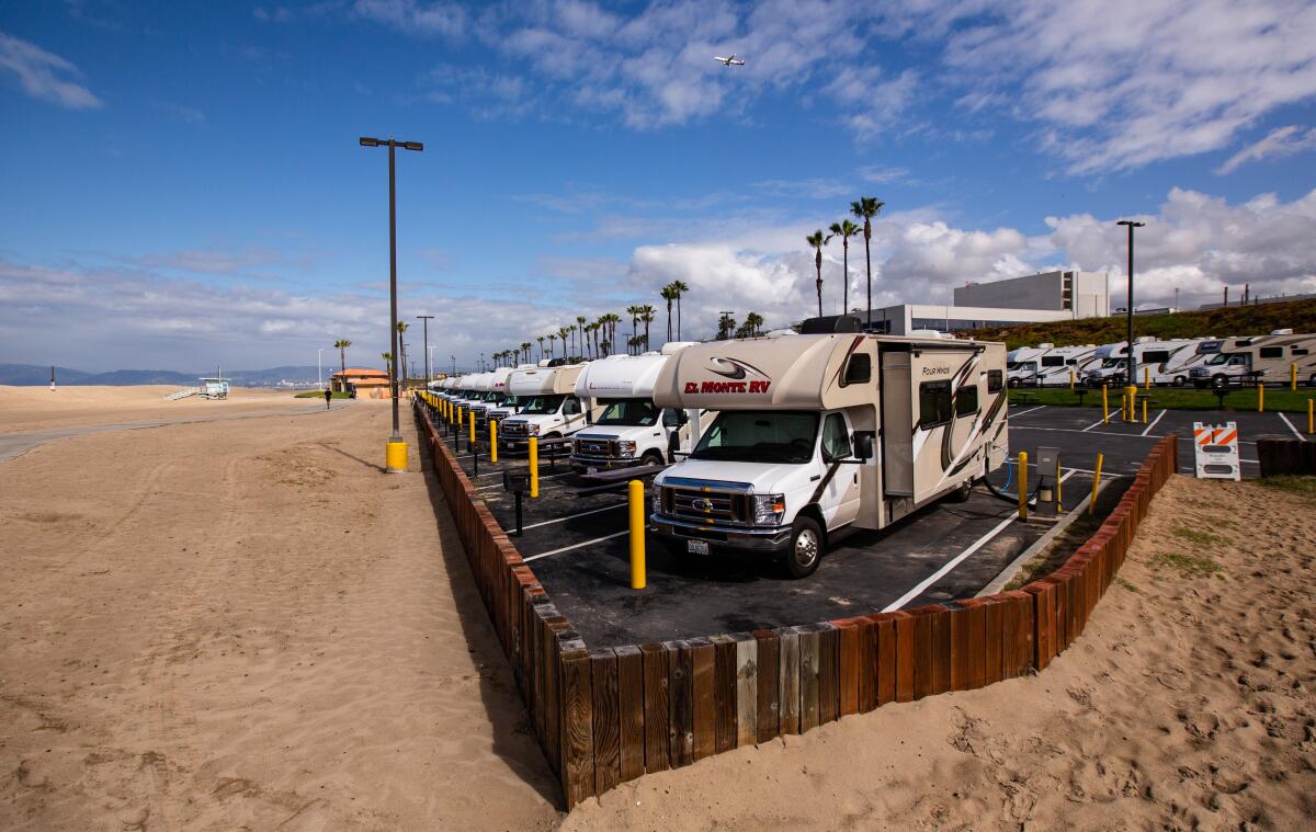 Los Angeles County is planning to use Dockweiler Beach RV Park and multiple other locations throughout the region to temporarily house individuals who may have been ordered to isolate or quarantine by the Department of Public Health due to the novel coronavirus (COVID-19) .