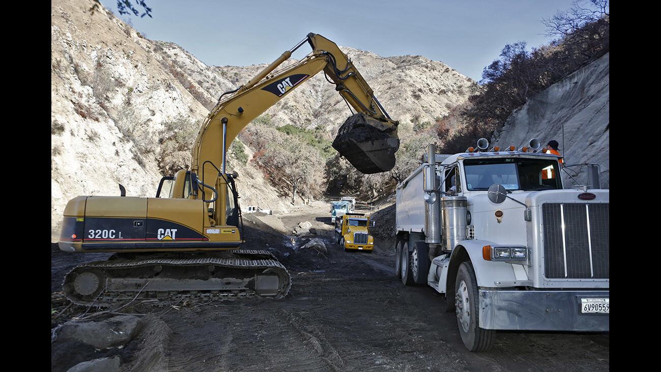 Photo Gallery: Sunset Debris Basin clean up continues full throttle